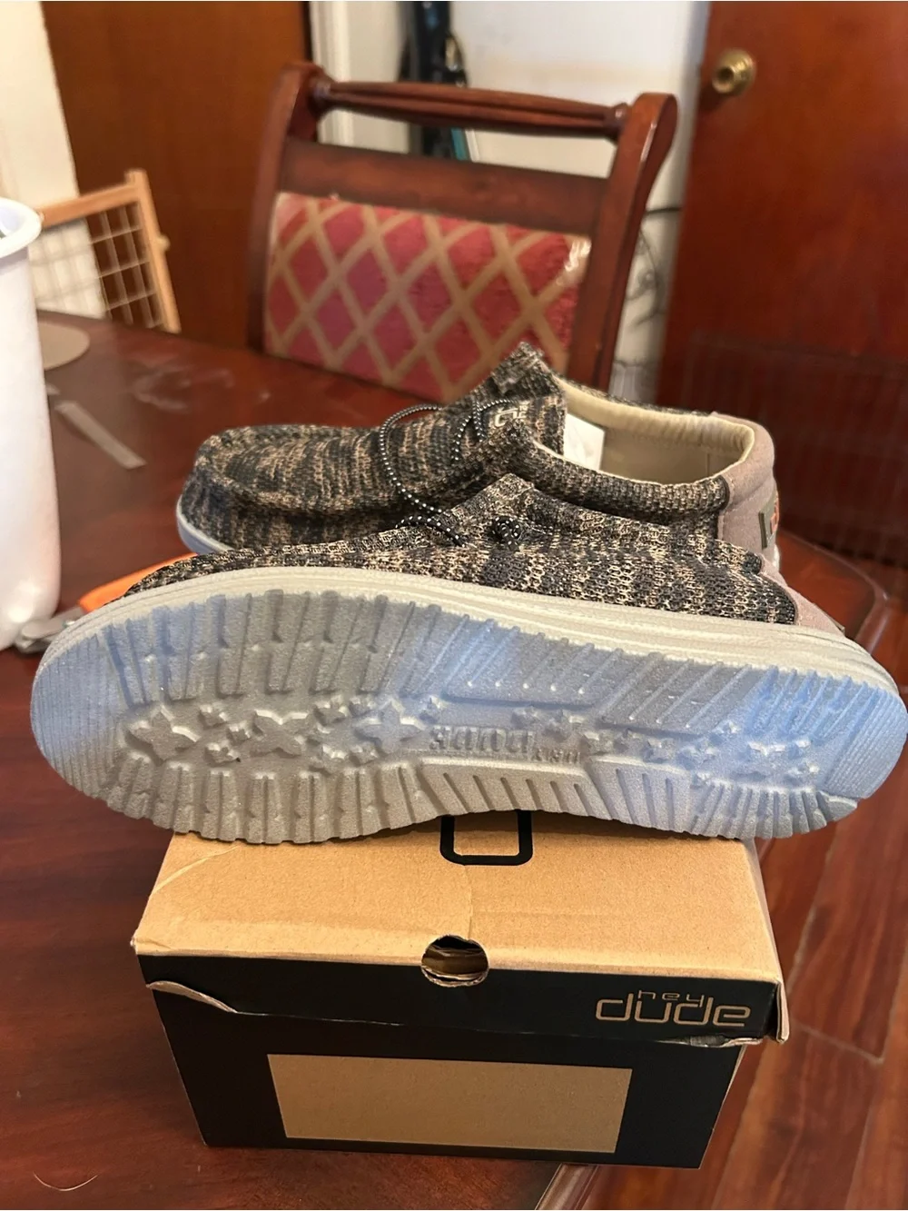 Hey Dude Women's Grey Knit Slip-On Loafers
